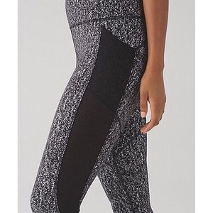 Lululemon Black & White Speckled Mesh Tight